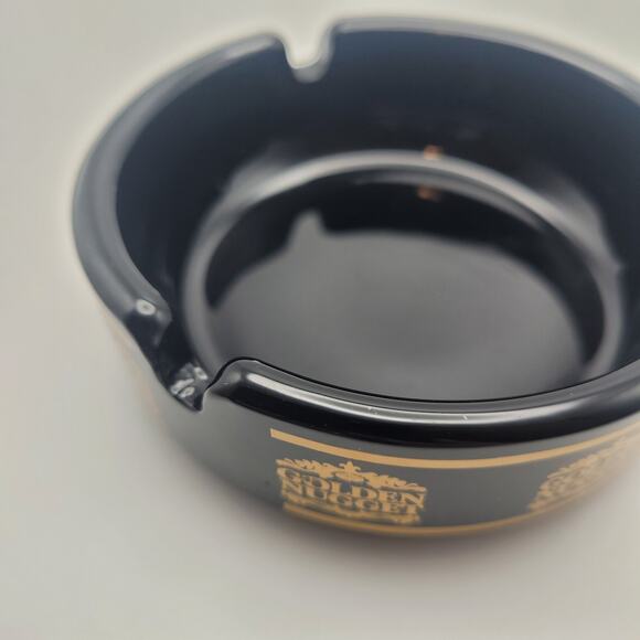 Vintage Golden Nugget Hotel Las Vegas Black Ashtray Barware Advertising Promo - Picture 4 of 6
